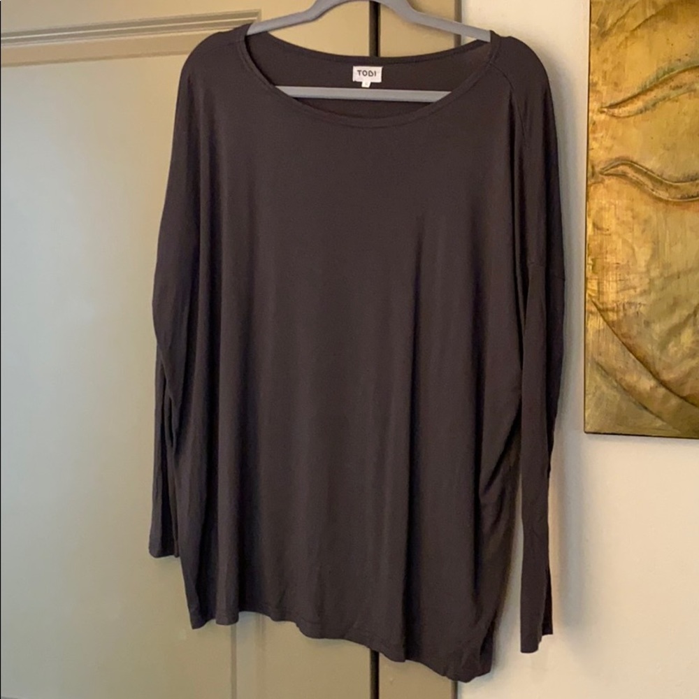 Tobi Solid Grey Long Sleeve Top Sz Small S